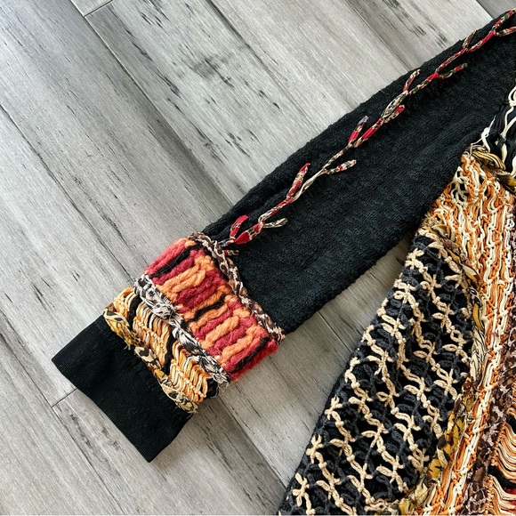 Vintage Y2K Sandy Starkman Mixed Media Multi Fabric Longline Cardigan Sweater - Picture 3 of 16